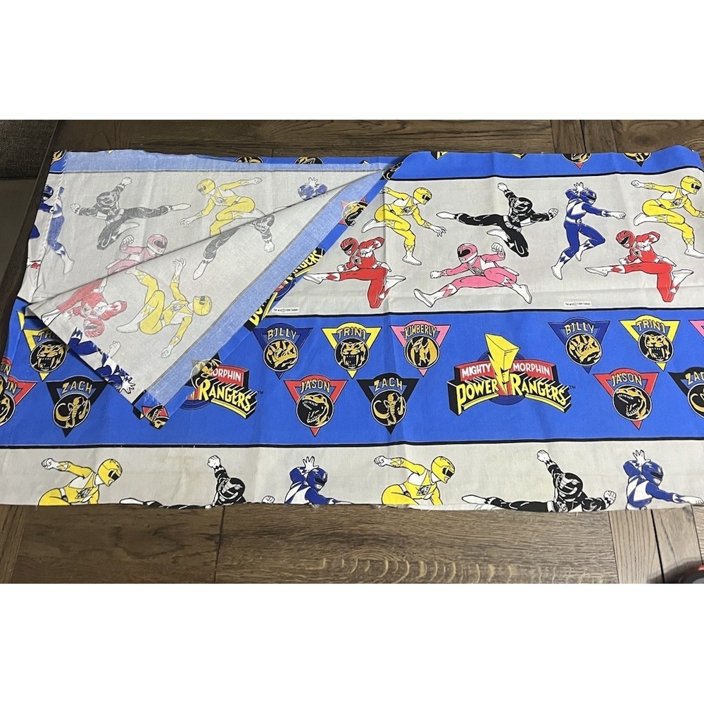 Vintage 1994 Mighty Morphin Power Rangers Fabric 87" x 45" Spring Industries